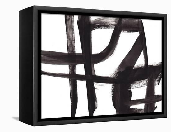 Black and White Abstract Painting 2-Jaime Derringer-Framed Premier Image Canvas