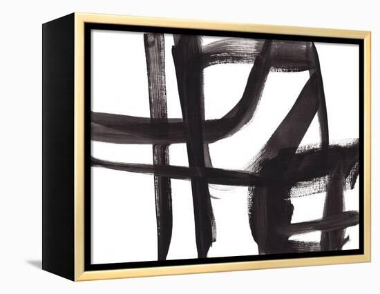 Black and White Abstract Painting 2-Jaime Derringer-Framed Premier Image Canvas