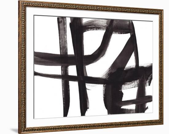 Black and White Abstract Painting 2-Jaime Derringer-Framed Giclee Print