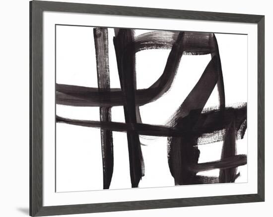 Black and White Abstract Painting 2-Jaime Derringer-Framed Giclee Print