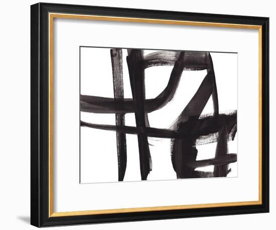 Black and White Abstract Painting 2-Jaime Derringer-Framed Giclee Print