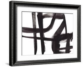 Black and White Abstract Painting 2-Jaime Derringer-Framed Giclee Print