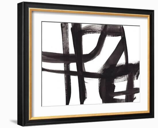 Black and White Abstract Painting 2-Jaime Derringer-Framed Giclee Print