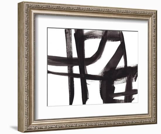 Black and White Abstract Painting 2-Jaime Derringer-Framed Giclee Print