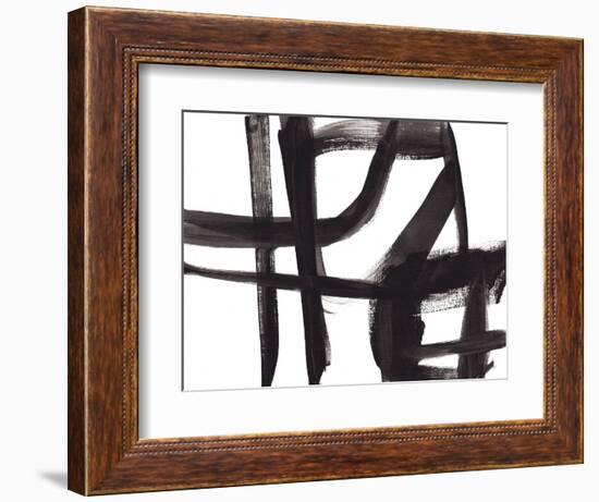 Black and White Abstract Painting 2-Jaime Derringer-Framed Giclee Print