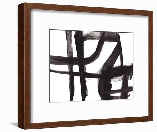 Black and White Abstract Painting 2-Jaime Derringer-Framed Giclee Print