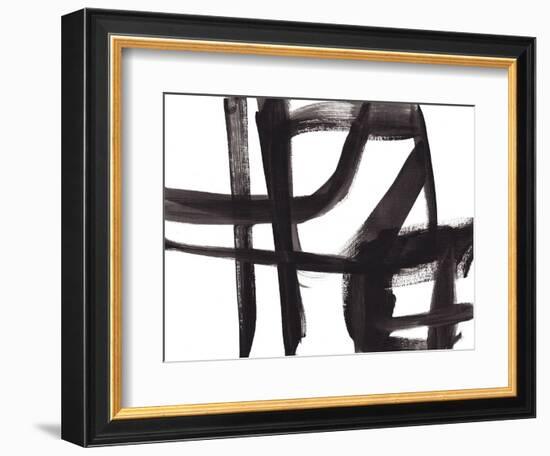 Black and White Abstract Painting 2-Jaime Derringer-Framed Giclee Print