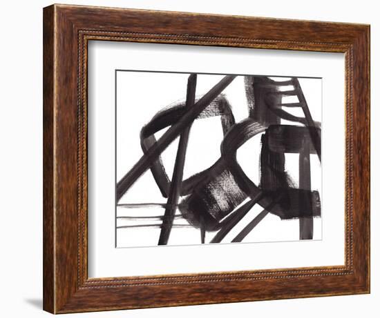 Black and White Abstract Painting 3-Jaime Derringer-Framed Giclee Print