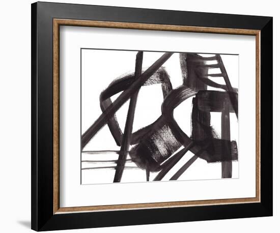 Black and White Abstract Painting 3-Jaime Derringer-Framed Giclee Print