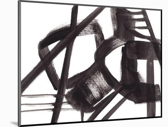 Black and White Abstract Painting 3-Jaime Derringer-Mounted Giclee Print