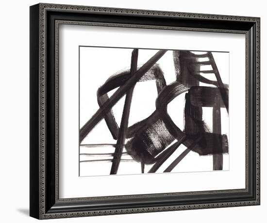 Black and White Abstract Painting 3-Jaime Derringer-Framed Giclee Print