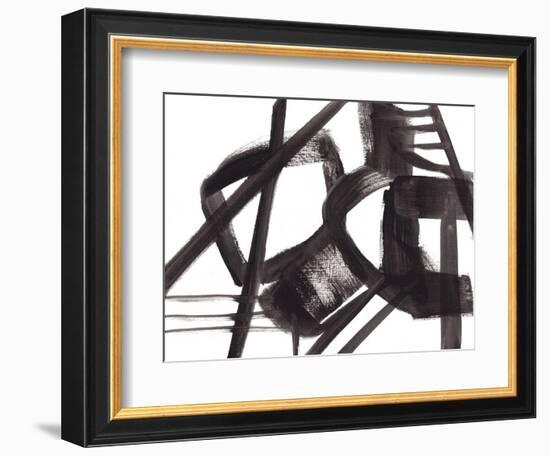 Black and White Abstract Painting 3-Jaime Derringer-Framed Giclee Print