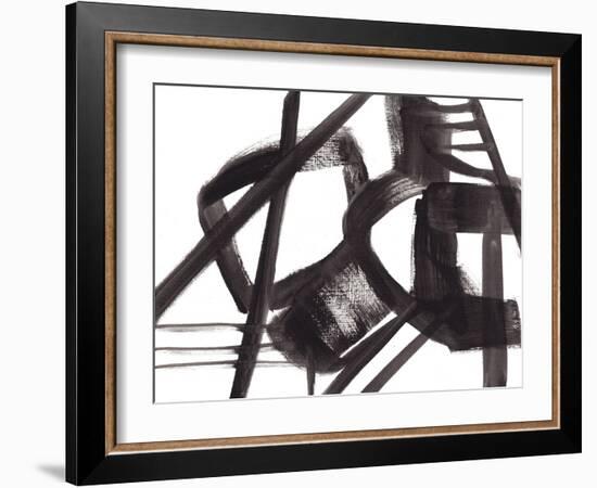 Black and White Abstract Painting 3-Jaime Derringer-Framed Giclee Print