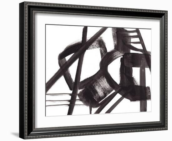 Black and White Abstract Painting 3-Jaime Derringer-Framed Giclee Print