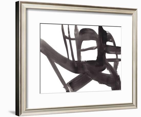 Black and White Abstract Painting 4-Jaime Derringer-Framed Giclee Print