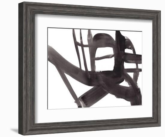 Black and White Abstract Painting 4-Jaime Derringer-Framed Giclee Print