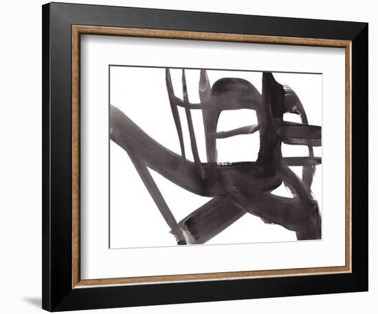 Black and White Abstract Painting 4-Jaime Derringer-Framed Giclee Print