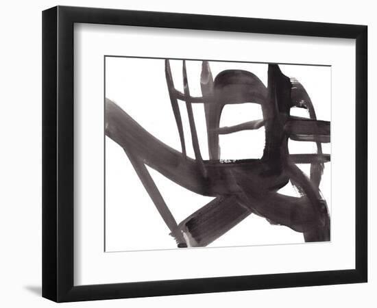 Black and White Abstract Painting 4-Jaime Derringer-Framed Giclee Print