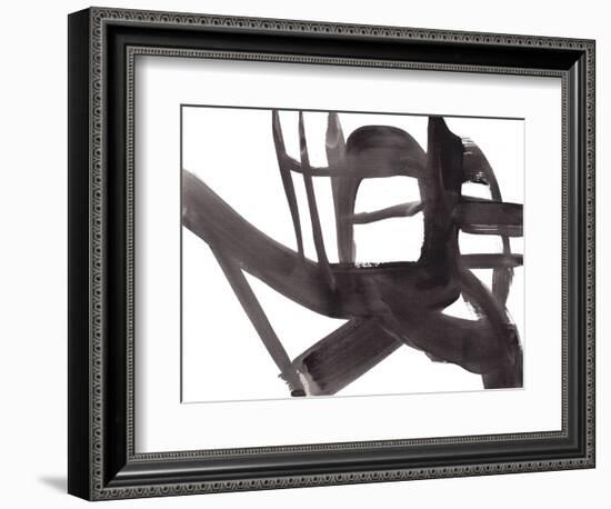 Black and White Abstract Painting 4-Jaime Derringer-Framed Giclee Print