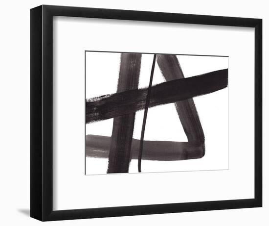 Black and White Abstract Painting 5-Jaime Derringer-Framed Giclee Print