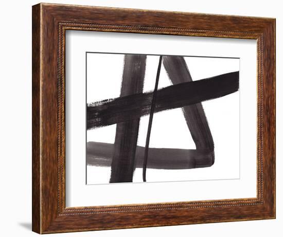 Black and White Abstract Painting 5-Jaime Derringer-Framed Giclee Print