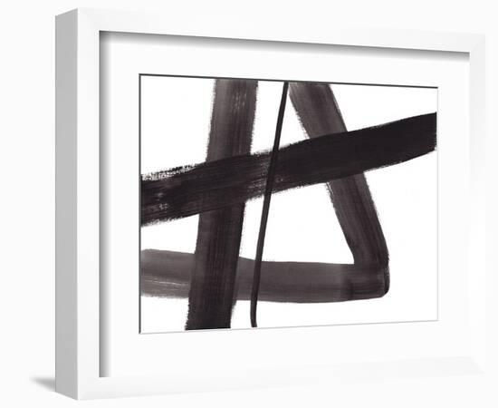 Black and White Abstract Painting 5-Jaime Derringer-Framed Giclee Print