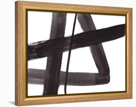 Black and White Abstract Painting 5-Jaime Derringer-Framed Premier Image Canvas