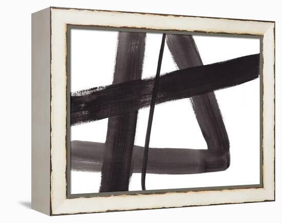 Black and White Abstract Painting 5-Jaime Derringer-Framed Premier Image Canvas