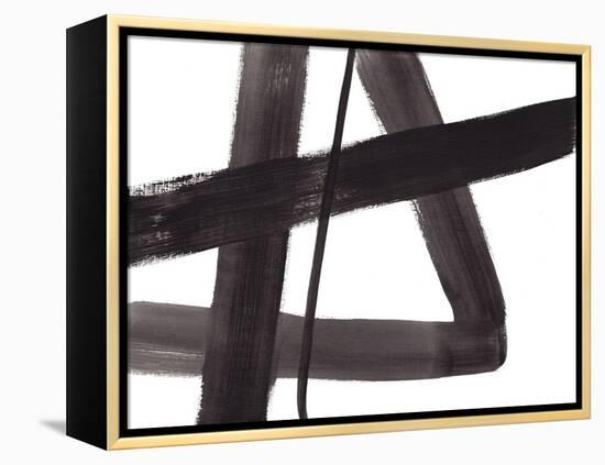 Black and White Abstract Painting 5-Jaime Derringer-Framed Premier Image Canvas