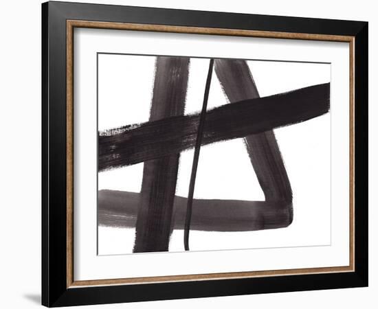 Black and White Abstract Painting 5-Jaime Derringer-Framed Giclee Print