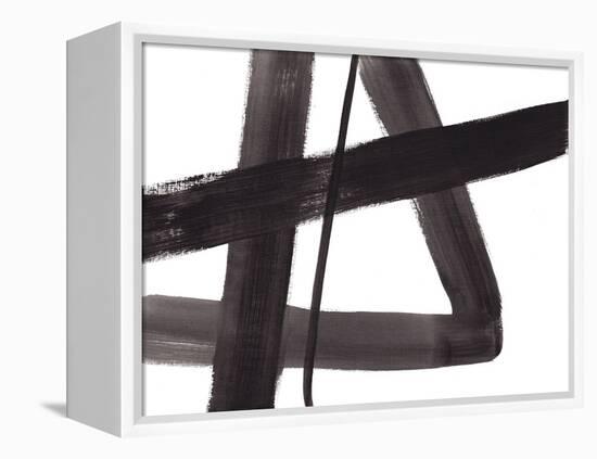 Black and White Abstract Painting 5-Jaime Derringer-Framed Premier Image Canvas