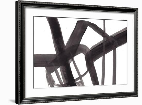 Black and White Abstract Painting 6-Jaime Derringer-Framed Giclee Print