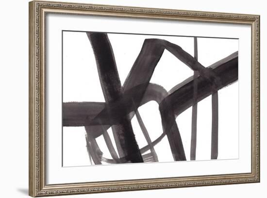 Black and White Abstract Painting 6-Jaime Derringer-Framed Giclee Print