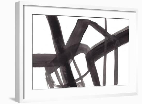 Black and White Abstract Painting 6-Jaime Derringer-Framed Giclee Print