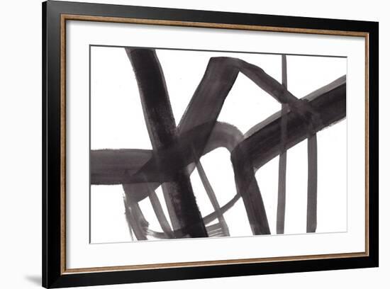 Black and White Abstract Painting 6-Jaime Derringer-Framed Giclee Print