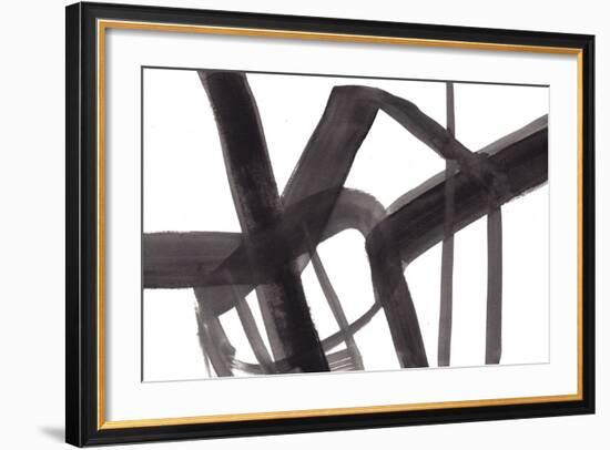 Black and White Abstract Painting 6-Jaime Derringer-Framed Giclee Print