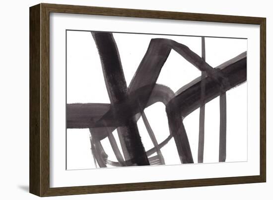 Black and White Abstract Painting 6-Jaime Derringer-Framed Giclee Print