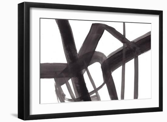 Black and White Abstract Painting 6-Jaime Derringer-Framed Giclee Print