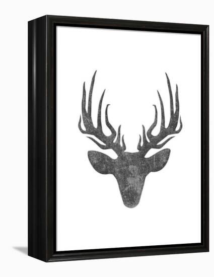 Black And White Aged Deer Mate-Jace Grey-Framed Stretched Canvas