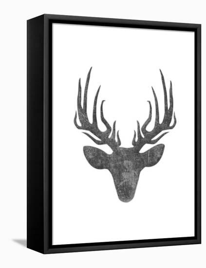 Black And White Aged Deer Mate-Jace Grey-Framed Stretched Canvas