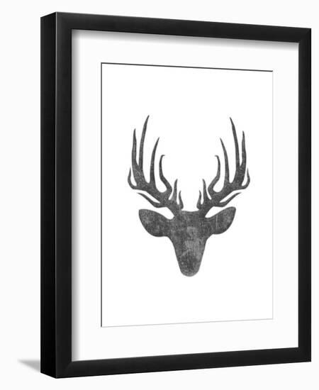 Black And White Aged Deer Mate-Jace Grey-Framed Art Print