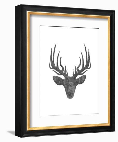 Black And White Aged Deer Mate-Jace Grey-Framed Art Print