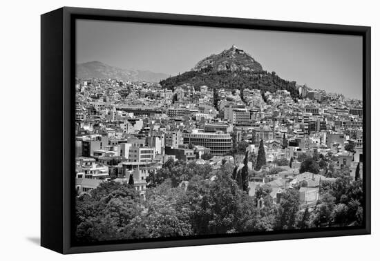 Black and White Athens Greece-null-Framed Stretched Canvas
