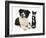 Black-And-White Border Collie Bitch, with Black-And-White Tuxedo Kitten, 10 Weeks-Mark Taylor-Framed Photographic Print