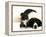 Black-And-White Border Collie Lying Chin on Floor with Black-And-White Kitten-Jane Burton-Framed Premier Image Canvas