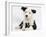 Black and White Border Collie Puppy and Guinea Pig-Mark Taylor-Framed Photographic Print