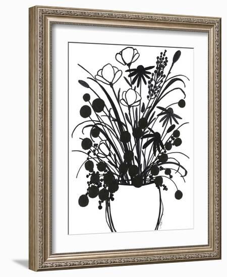 Black and White Bouquet 1-Filippo Ioco-Framed Art Print