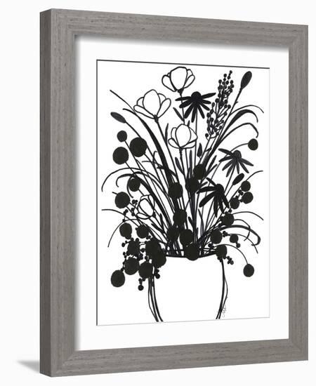 Black and White Bouquet 1-Filippo Ioco-Framed Art Print