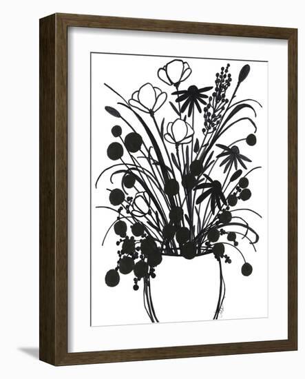 Black and White Bouquet 1-Filippo Ioco-Framed Art Print