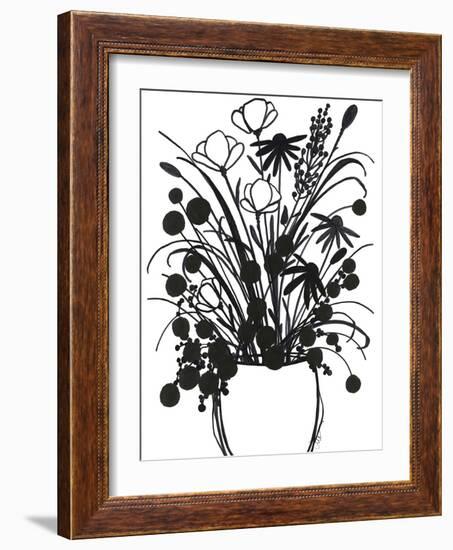 Black and White Bouquet 1-Filippo Ioco-Framed Art Print